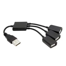3 I 1 Micro USB Type C Hub Man till Female Double USB 2.0 Host OTG Adapter Cable for Smartphone Computer Tablet 3 Port