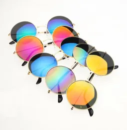 Cool Kids Sunglasses Metal Rim Round Frame Mirror Lenses UV400 Protection 11 Colors Whole Sun Glasses1280807