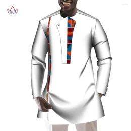 Ethnic Clothing Custom African Print Shirt Men Full Sleeve Dashiki Shirts Mens Slim Fit Plus Size 6XL BRW WYN1580