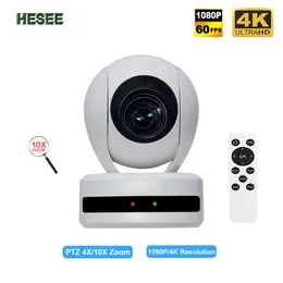 Webcams Hesee Webcam 1080p 60fps PTZ Akış Kamerası 4K 4X 10X ZOOM PC USB Uzaktan Kontrol Okulu Kilisesi Toplantısı Canlı Akış Yayını