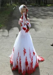 Optocht jurken meisjes baljurk formele kinderen bruidsmeisje prinses feest prom jurken borduurwerk strapless backless vloer lengte even4798080