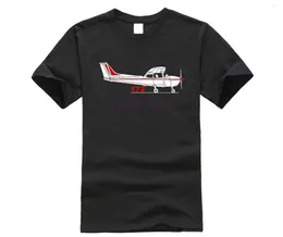 Herr t-skjortor herrar sommar korta ärmar mode tröja cessna 172 flygplan pilot t-shirt fram och bak