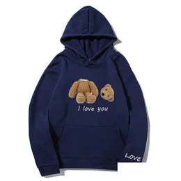 Men'S Hoodies Sweatshirts Designer Sweatshirt Cotton Uni Brand Trendy Love Bear Angel L You Headless Teddy Print Couple Hoodie Coa Dhvuo