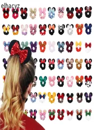 10pcs lot Whole Women Mouse Ears Velvet Scrunchies Elastic Rubber Ties Girls Rope Ponytail Holder Hairband Hair Accessories 223247567