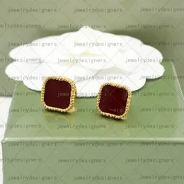 4/Four Leaf Clover Stud Earrings Designer for Woman Girls 컬러 화이트 블랙 레드 그린 핑크 파란색 마모 마모 후 귀걸이 보석 액세서리 럭셔리