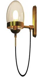 Nordic retro restaurant wall lamp post simple el bedside lamp industrial wrought iron glass ball wall light2386426