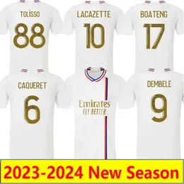 2023 Maillot Lyonnais 23 24 Soccer Jerseys fan versione giocatore CHERKI AOUAR maillots de futol SARR DEMBELE TETE TAGLIAFICO BARCOLA TOLISSO LOVREN maglie da calcio