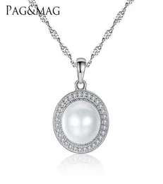 PAGMAG Classic Round 925 Sterling Silver Pendant Necklace with 995mm Pearls Natural Freshwater Pearl Fine Jewelry 001 2012238292236