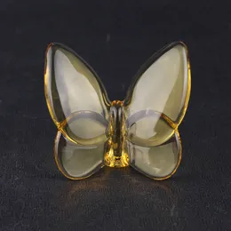 Obiekty dekoracyjne figurki Glass Crystal Lucky Butterfly żywy z jasnym kolorem ozdoby dekoracji domu dekoracje motyla dekoracja rzemiosła świąteczne 230530