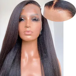 Straight Lace Front Human Hair Wigs Brazilian Virgin Pre Plucked Bleached Knots13x4 Frontal Wigs For Black Women 4x4 closur wig