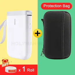 Printers Niimbot D11 Mini Label Printer Bluetooth Label Maker Machine with Falling Protection Bag for IOS Android Transparent Sticker