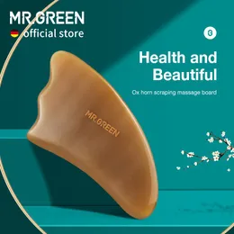 Relaxation Mr.green Guasha Scraping Massage Board Ox Horn Face Neck Body Massage Beauty Tool Spa Skin Caring Neck Pain Relief Scraper
