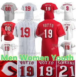 Niestandardowe S-4xl Joey Votto Jersey Elly de la Cruz Noelvi Marte Jonathan India Hunter Greene Tyler Stephenson Barry Larkin Ken Griffey Pete Rose Johnny Bench Jerseys