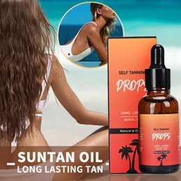 Scrubs Sun Tanning Bals 30 ml Brązowy czynnik opalowy Instant Tan Blosujący Losowanie skóry naturalny brązowy krem ​​kremowy z olejem kokosowym