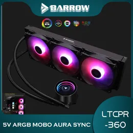Kühlung Barrow 360 mm CPU Wasserkühler integrierter Kühler 5V ARGB MOBO AURA Sync Lüfter Kühlerpumpe + CPU -Block + Lüfterkühlung LTCPR360