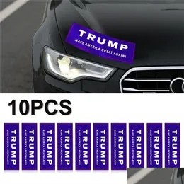 Banner Flags 10Pcs/Set Trump Make America Again Car Bumper Sticker Reelection Window Stickers Dh1035 Drop Delivery Home Garden Festi Dhqht