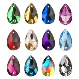 النسيج Yanruo 3230 Teardrop Sew على راينستون مسطح الزجاج الكريستالي Strass STRASS