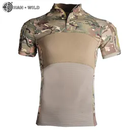 Camisetas de caça camisetas de tática militar masculina Top Elasticity Men Men camufla