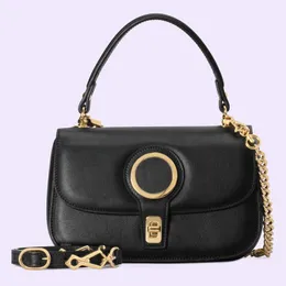 Handtasche Blondie Mini Black Umhängetasche mit goldener Kette Schnalle Öffnung und Schließung Mode neu