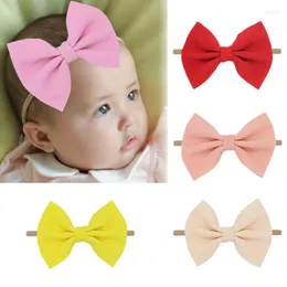 Hårtillbehör 1st elastiska nylon pannband bågar för baby flickor mode bågen knut butik hårband huvudbonad ornament