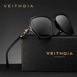 Veithdia 레트로 여성 선글라스 편광 UV400 고급 빈티지 패션 여성 브랜드 디자이너 Sun Glasses Eyewear Ameral 3039 L230523