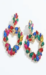 Dangle Chandelier Miwens Luxury Multicolor Crystal Heart Earrings For Women Bridal Sparkly Rhinestone Love Shape Pendant Stateme6931652