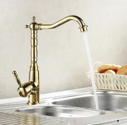 Whole Auswind Antique Brass Gold Faucet Kitchen Swivel Faucets Bathroom Faucet Sink Basin Mixer Tap9196225