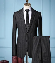 Men039s Suits Blazers ZISIZ 2PCS Male Suite Classic Brand Blazer Business Casual Men Coat Toast Clothing Striped In AutumnWi2012434