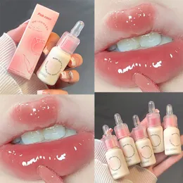 Lip Gloss Pink Small Milk Bottle Mirror Face Glaze Water Glazed Glass Color Lasting Moisturizing Liquid Lipstick Korean Cosmetics