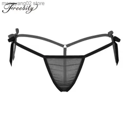 Slips Höschen Sexy Dessous Frauen Transparent Mesh Höschen Tie-Side T-Back Erotik Mini G-String Damen Sexy Open Crotch Bikini Tanga Unterwäsche T23601