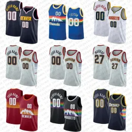 남자 Denver''nets''nikola Jamal Murray Jokic Custom Basketball Jerseys Michael Porter Jr Carmelo Anthony Aaron Gordon Bones Hyland Jeff Green