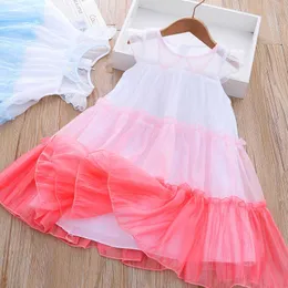 Mädchenkleider Girls Girls Summer Kleid 2023 Neues Baby Super Feennetz Tanktop Kuchen Kleid Kinder Prinzessin Kleid Kleidung AA230531