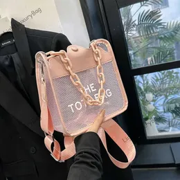 Trend Pink Jelly Tote Bag Designer Transparency Chain Cross Crossbody Torby Fashion Summer Beach Torby Kobiet Luksusowa marka Kobiet torebki 230531