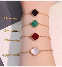 Classic Van Jewelry Accessories Clover Bracelet mother of pearl jewelrys designer for women 18K Gold Silver Plated Agate Diamond Charm barcelets gold jewelry girls