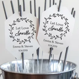 Altre forniture per feste di eventi 100PCS Glow / Sparkler Stick Tag Etichette personalizzate per fuochi d'artificio di nozze Let Love Sparkle 230531