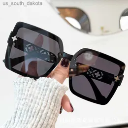 2023 Summer New Fashion Vintage Sunglasses Women Big Frame Retro Blackout Sun Glasses Female Ins Popular Colorful Luxury Eyewear L230523