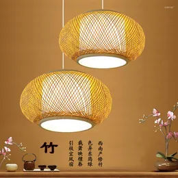 Kolye lambaları Çin tarzı bambu avize restoran dekoratif lamba han dükkan yatak odası sıcak atmosfer