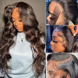 250% Density Body Wave Lace Front Wigs 13x4 Transparent Lace Frontal Wigs Perucas de cabelo humano para mulheres negras KF Beauty U