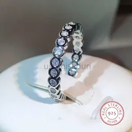 Кольца полосы 925 Стерлинговые серебряные одно ряды Pave AAAAA CZ Eternity Orders Cring Cring Cring Warding Band Rings для женской свадебной вечеринки J230531