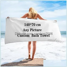 Toalha personalizada esportes praia macio natação secagem rápida toalhas de banho drop delivery casa jardim têxteis dhzmw
