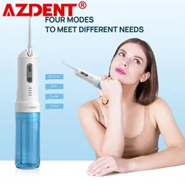 Beyazlatma Azdent çıkarılabilir Oral Irrigator 4 Mod Seyahat Elektrik Dişleri Temizleyici 5 Jet Tipleri USB Şarj Cihazı 200ml Su Depk IPX7 Su Geçirmez