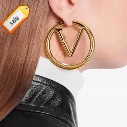 Luxury big gold hoop earrings for lady women 4cm orrous girls ear studs set Designer Jewelry earring Valentine's Day Gift engagement for Bride
