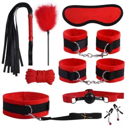 SM Sexy Erotic Adult Sex Toys Goods Leather Handcuff Suit Ball Whip Kit Bondage Set Couple foe fun games 80% Off Factory wholesale