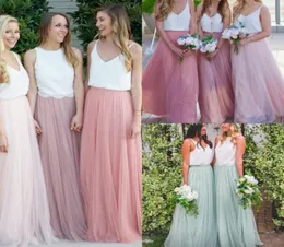 Modest Long Bridesmaid Dresses Without Blouse Tulle Skirts Tiered Ruffles Custom Made FloorLength Cheap Long Bridesmaid Skirts 203799264