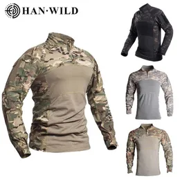 Caça camisetas camisetas táticas camisa de combate de combate masculino para elasticidade militar Man camise