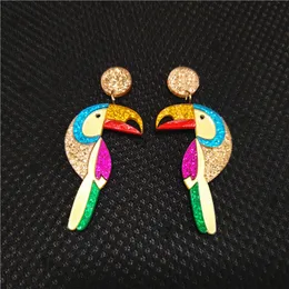 KUGUYS Women Acrylic Earrings Original and Funny Parrot Jewelry Vintage Fashion Accessories