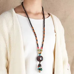 Etnisk stil tröja kedja lång mångsidig enkel halsband kvinnors höst- och vinteratmosfärhänge hänge yunnan high end accessoarer