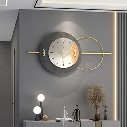 Настенные часы роскошные современные гостиные металлические золотые тихий часы Большой размер