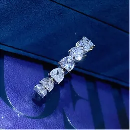 Eternidade Corte do coração AAAAA ZIRCON CZ ANEL RING PRATA COLAGENGENGEM BARCA DE MEMINOR RINGS PARA MULHERES JOENS DE FESTO BRIDA