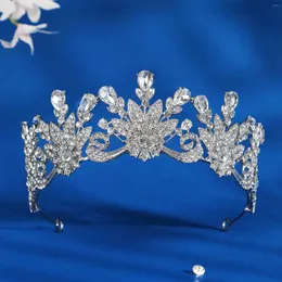 Hair Clips Bridal Crown Queen Headband Sparkly Rhinestones Metal Tiaras Headpiece For Bride Princess Party Diadem Wedding Jewelry